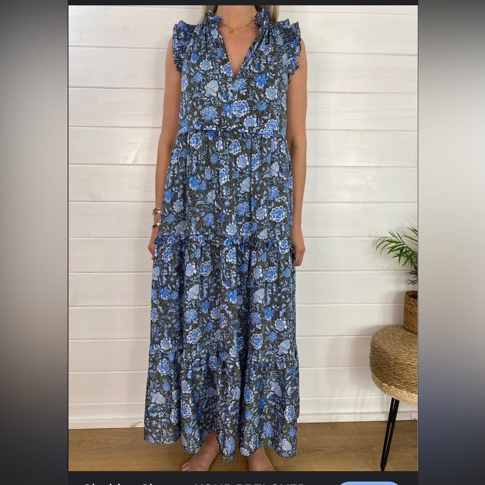 Floral Blue Maxi Skirt